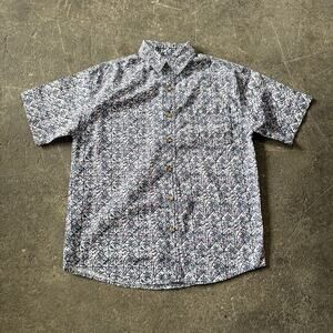 Vintage 90s Apparatus Shirt Womens M Geometric Short Sleeve Button Up